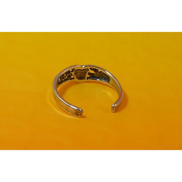 Vintage Sterling Silver Heart Floral Cut-Out Toe Ring Handcrafted New Old Stock - Picture 5 of 7